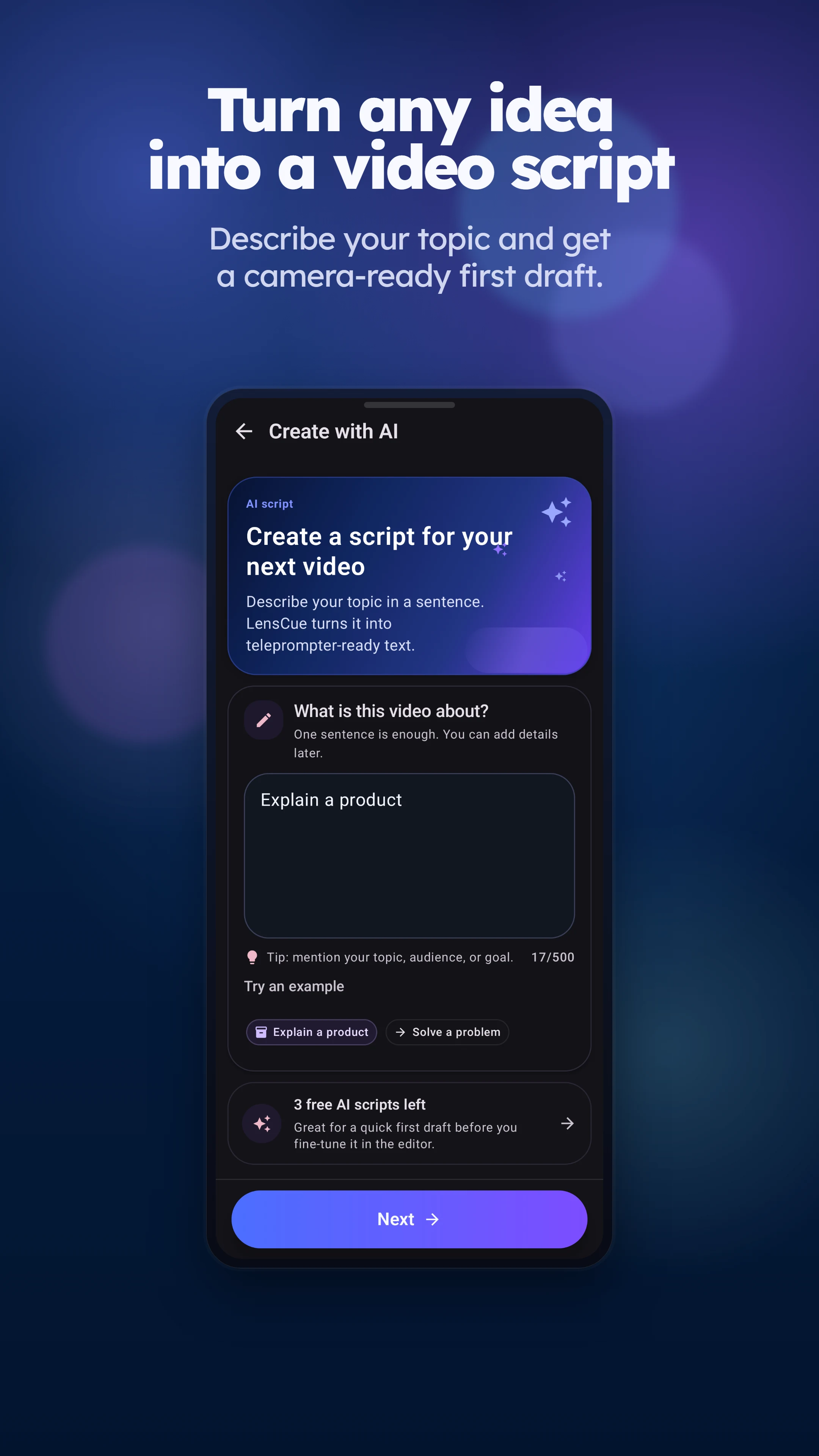 LensCue: Floating Teleprompter screenshot